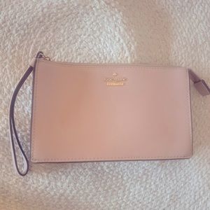 Wristlet pink change purse with card slots